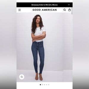 Good American “Good Legs” Skinny Jeans Dark Blue-plus size